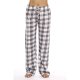 Women's Chino Sports Home Pajamas Pants Lattice Full Length Sporty Drawstring Black+Grey Purple Blushing Pink Light Grey Royal B